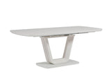 Putty Wooden Extending Dining Table Glass Top 120 to 160cm