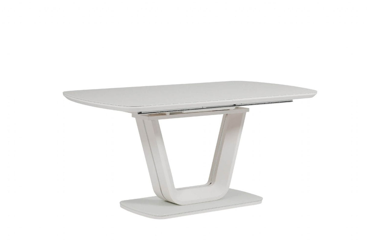 Putty Wooden Extending Dining Table Glass Top 120 to 160cm