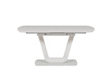 Putty Wooden Extending Dining Table Glass Top 120 to 160cm