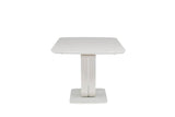 Putty Wooden Extending Dining Table Glass Top 120 to 160cm