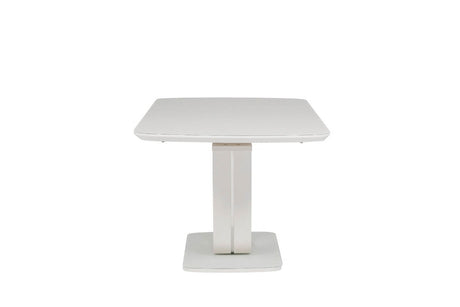 Putty Grey Extending Dining Table Glass Top 120 to 160cm