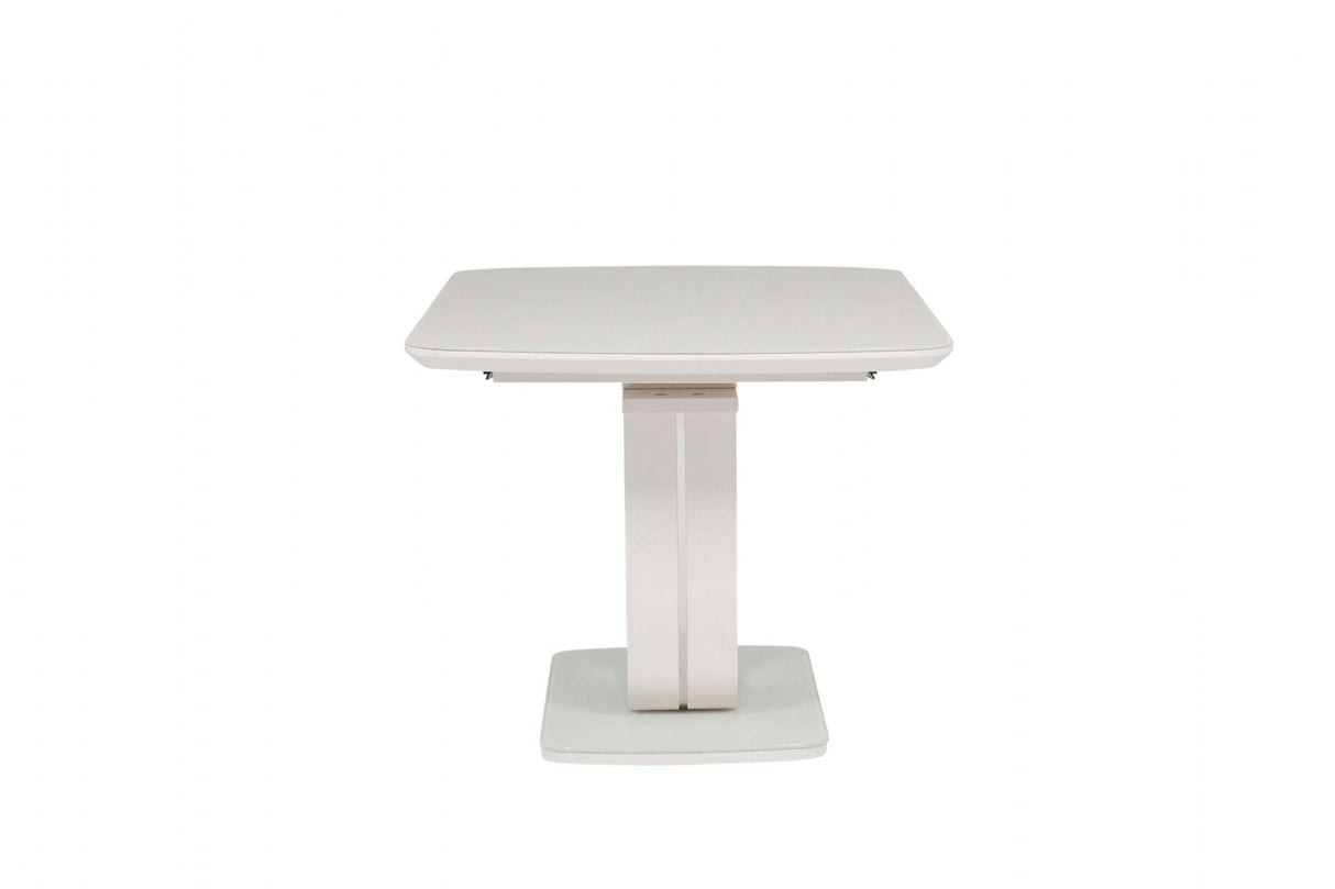 Putty Wooden Extending Dining Table Glass Top 120 to 160cm