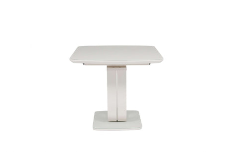 Putty Grey Extending Dining Table Glass Top 120 to 160cm