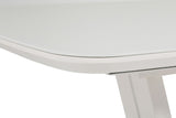 Putty Wooden Extending Dining Table Glass Top 120 to 160cm