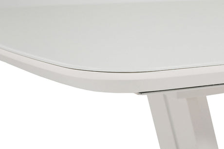 Putty Grey Extending Dining Table Glass Top 120 to 160cm