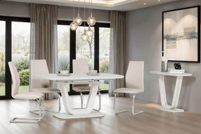 Putty Wooden Console Table Glass Top