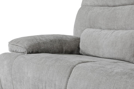 Grey Textured Fabric 2 Seater Manual Recliner Sofa