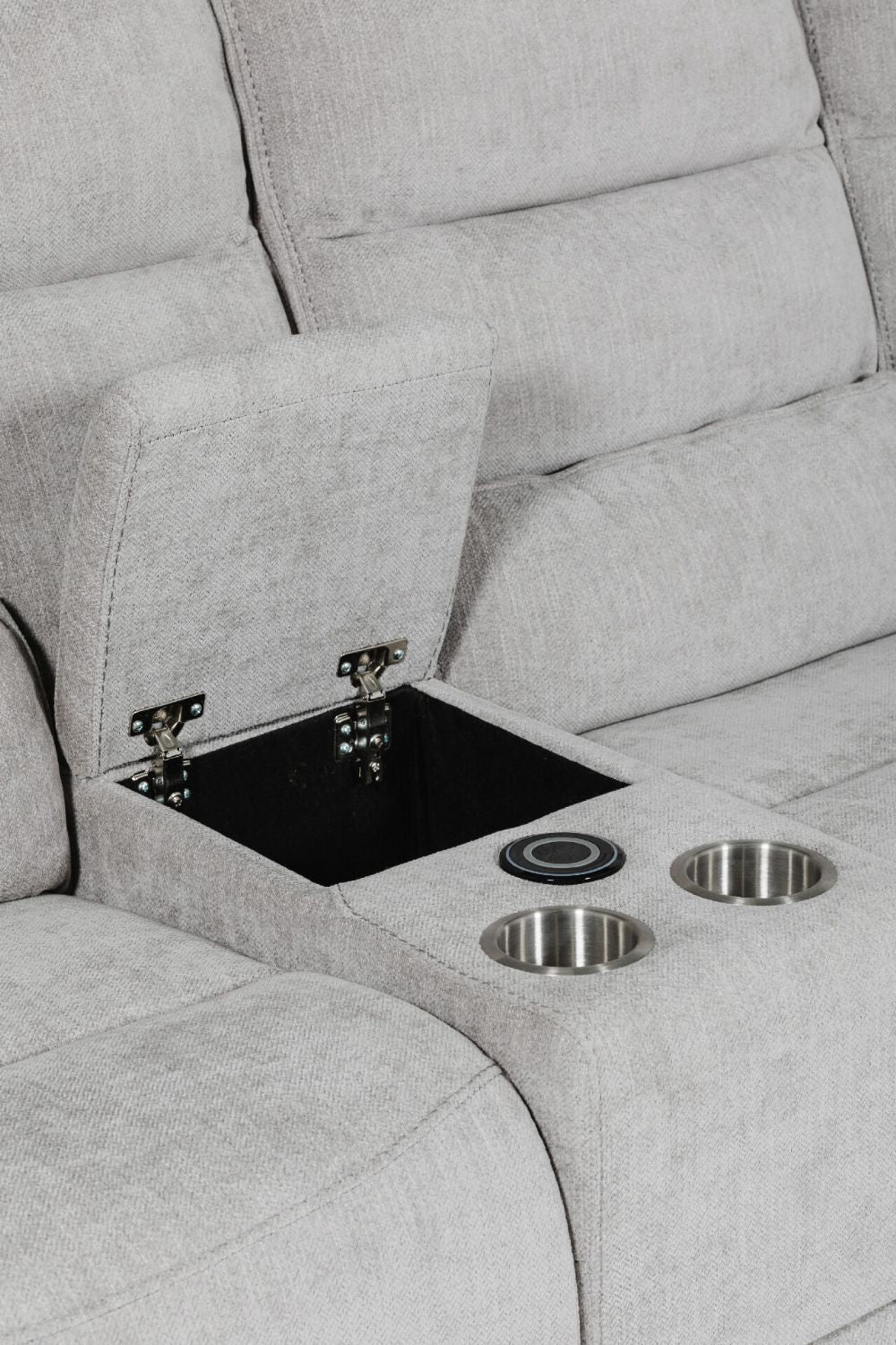 Grey Fabric Large Corner Manual Recliner Sofa