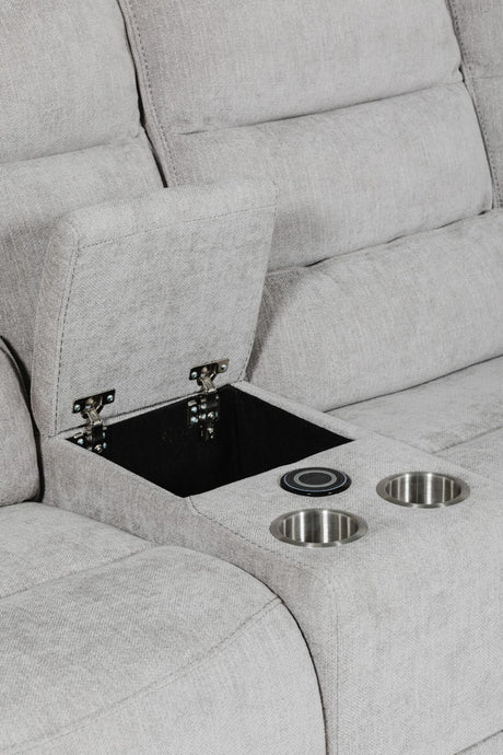 Grey Fabric Large Corner Manual Recliner Sofa