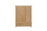 Oak Large 3 Door Triple Wardrobe with 3 Drawers