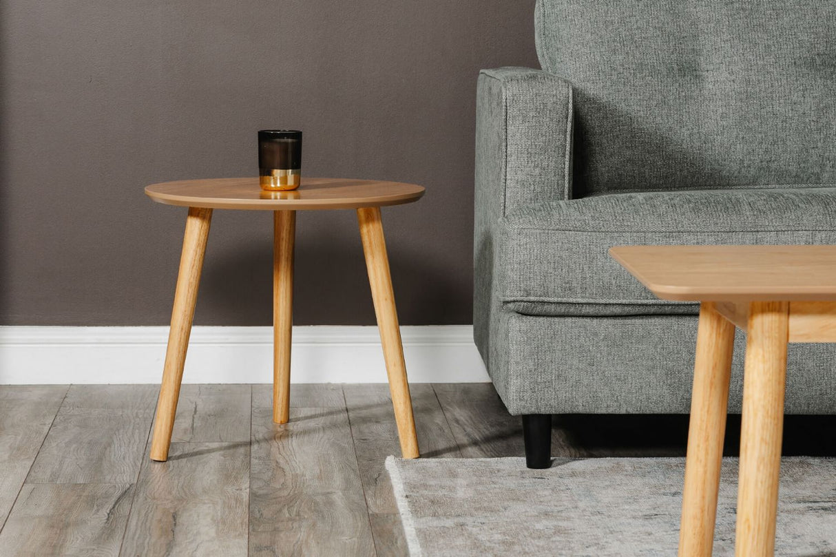 Doolin Round Natural Oak Lamp Table