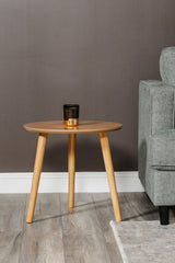 Doolin Round Natural Oak Lamp Table