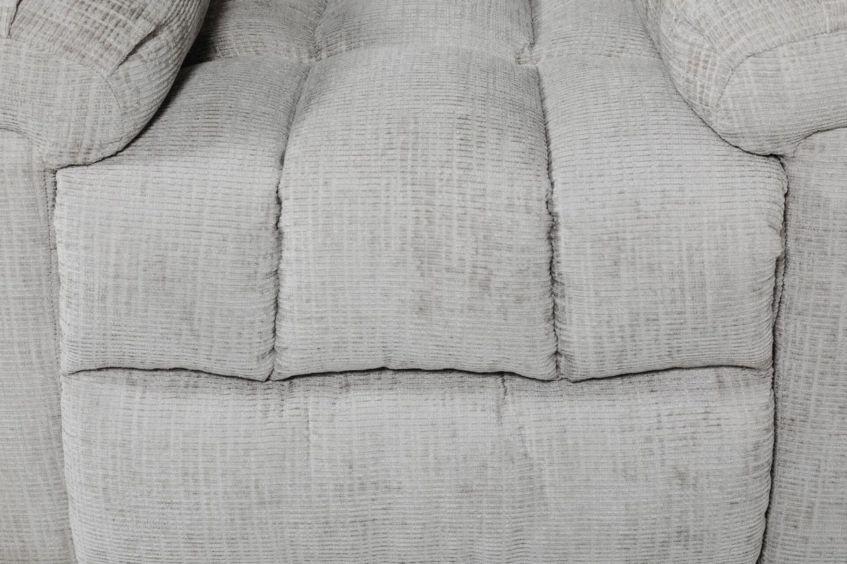 Grey Textured Fabric Manual Glider Swivel Recliner Chair