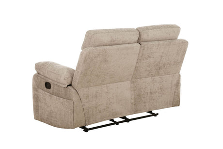 Latte Fabric 2 Seater Manual Recliner Sofa with Padded Arms