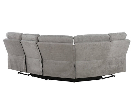 Grey Fabric Corner Manual Recliner Sofa Group
