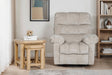 Latte Textured Fabric Glider Swivel Recliner Chair