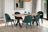Natural Oak Large Dining Table Cross Metal Legs 180cm