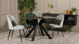 Silver Velvet Fabric Dining Chair Black Metal Legs