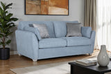 Blue Fabric 3 Seater Compact Sofa Bed Limed Oak Legs