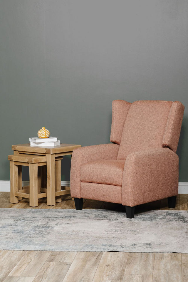 Rust Polyester Recliner Chair with Pushback Seat