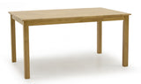 Natural Solid Rubberwood 120cm Rectangular Dining Table