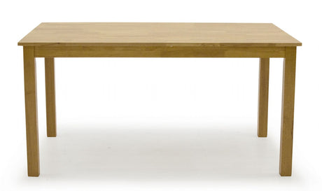 Natural Solid Rubberwood 120cm Rectangular Dining Table