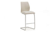 Cream Leather Bar Stool Chrome Cantilever Legs