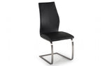 Black Leather Dining Chair Steel Legs