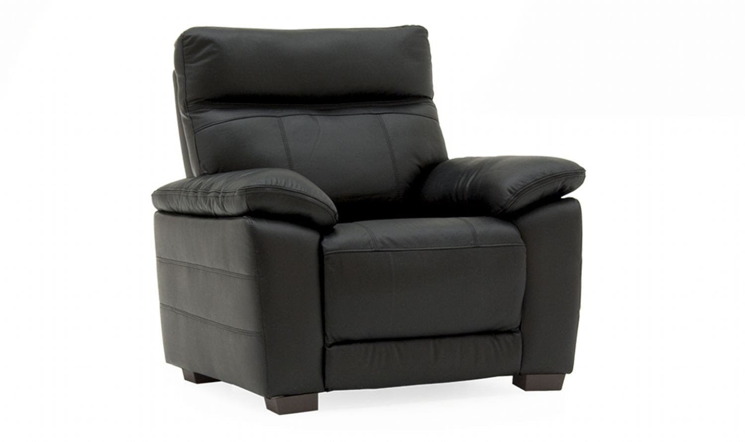 Black Leather Manual Recliner Chair
