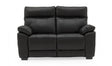 Black Leather Upholstered 2 Seater Sofa