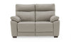 Light Grey Leather 2 Seater Wide Sofa