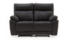 Black Leather 2 Seater Recliner Sofa
