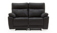 Black Leather 2 Seater Recliner Sofa