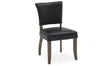 Blue Leather Dining Chair Oak Legs