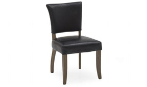 Blue Leather Dining Chair Oak Legs