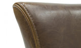 Tan Brown Leather Upholstered Dining Chair Solid Oak Legs
