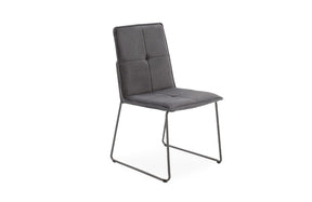 Grey Velvet Dining Chair Black Metal Frame