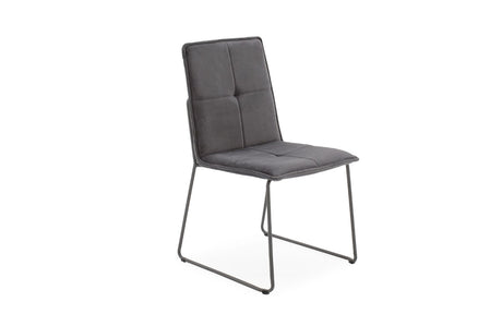 Grey Velvet Dining Chair Black Metal Frame
