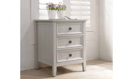 Clay Finish Compact 3 Drawer Bedside Table Cabinet