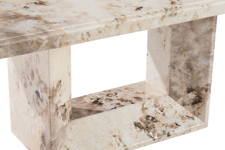 Mocha High Gloss Marble Rectangular Coffee Table