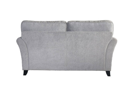 Silver Textured Fabric 2 Seater Sofa Standard Back