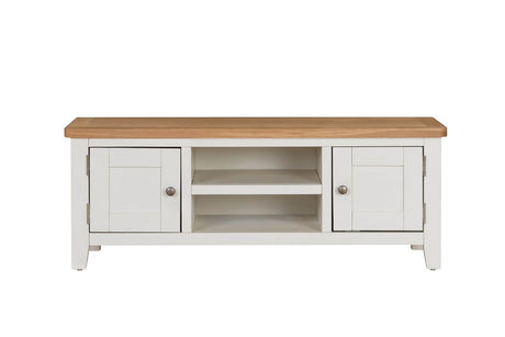 Cashmere Wooden 2 Door Large TV Unit Oak Top
