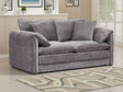 Grey Chenille Fabric 2 Seater Sofa Standard Back