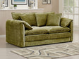 Green Chenille Fabric 2 Seater Sofa Standard Back
