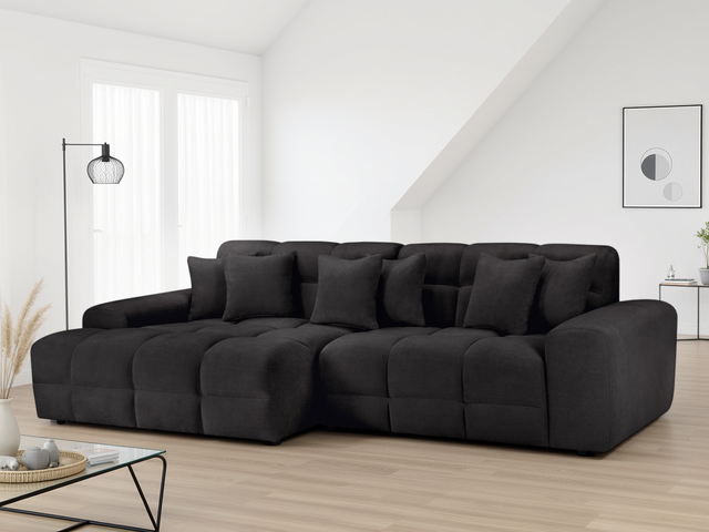 Jacob Sofa Black Left Hand Facing Corner - Ready2Go Furniture