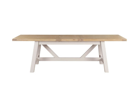 Taupe Wooden Oak Top Refectory Large Extending Dining Table