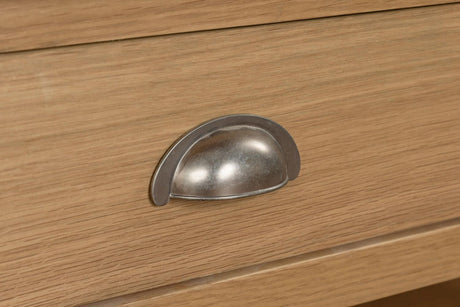 Natural Oak Small Coffee Table with Drawers and Shelf