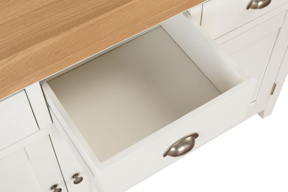 Cashmere Wooden 3 Door 3 Drawer Wide Sideboard Oak Top
