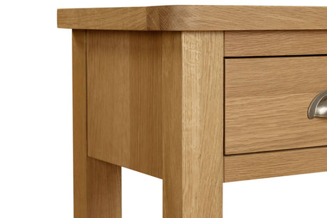 Natural Oak 2 Drawer Console Table with Shelf
