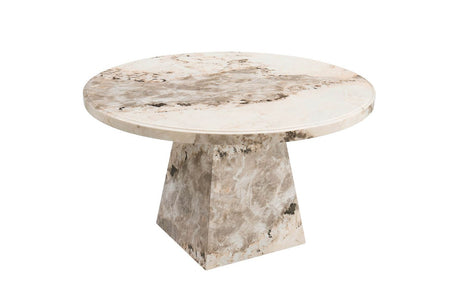 Mocha Gloss Marble 1.3m Round Dining Table Pedestal Base